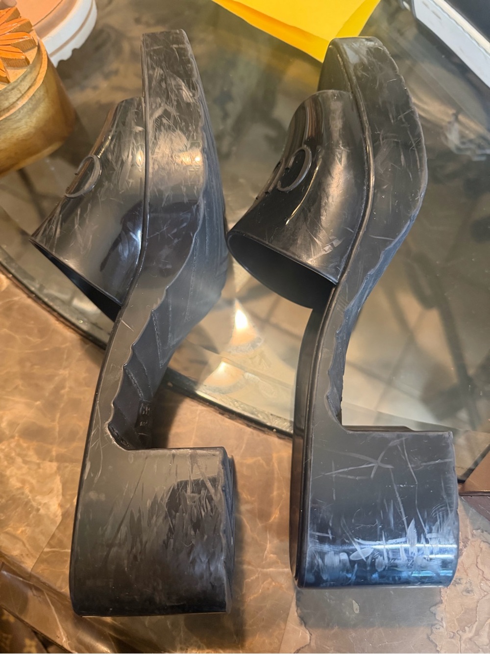 Gucci Black Logo Mule Sandals - Picture 6 of 9